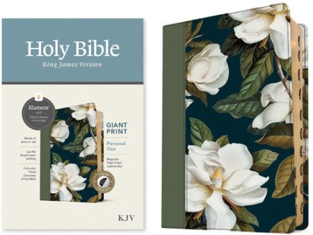 KJV Personal Size Giant Print Bible, Filament Enabled (Leatherlike, Magnolia Sage Green, Indexed, Red Letter) Online now