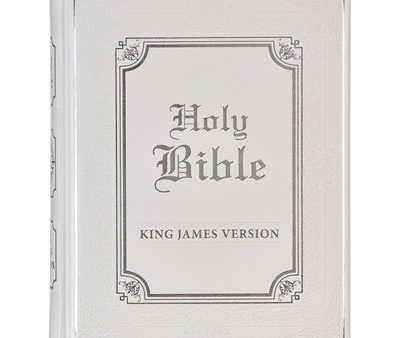 KJV Holy Bible, Classically Illustrated Heirloom Family Bible, Faux Leather Hardcover - Ribbon Markers, King James Version, White Silver Supply